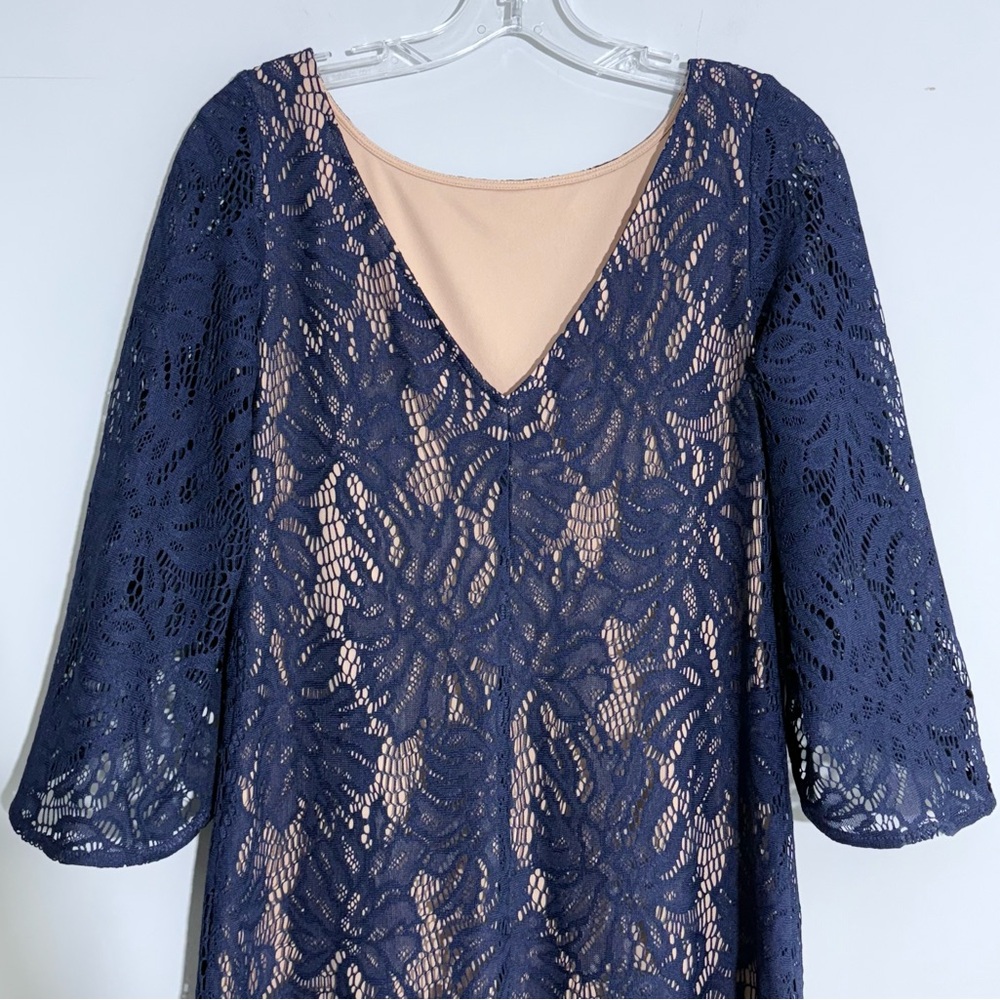 Lilly Pulitzer Belmont Navy Lace Dress Size S Bell Sleeves Cocktail Party Preppy - Picture 8 of 14